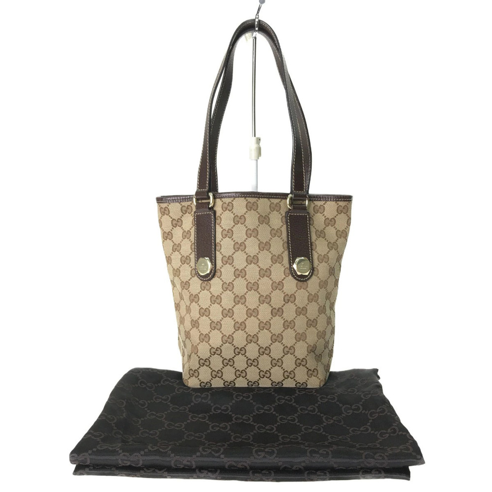 Gucci GG Canvas Charmy Tote Bag beige brown Bucket